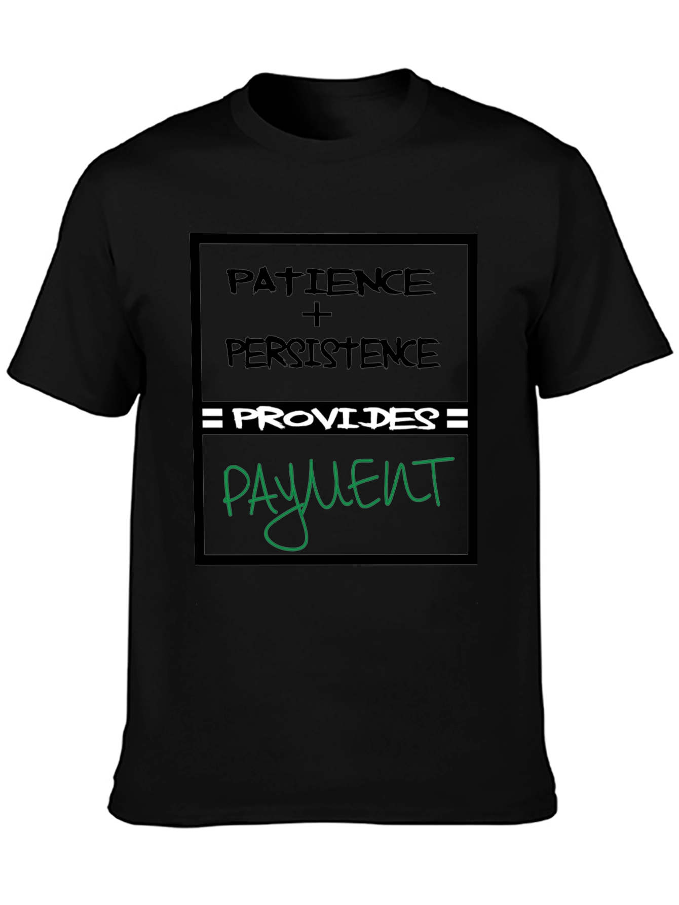 Black Patience & Persistence Graphic Tee view 3
