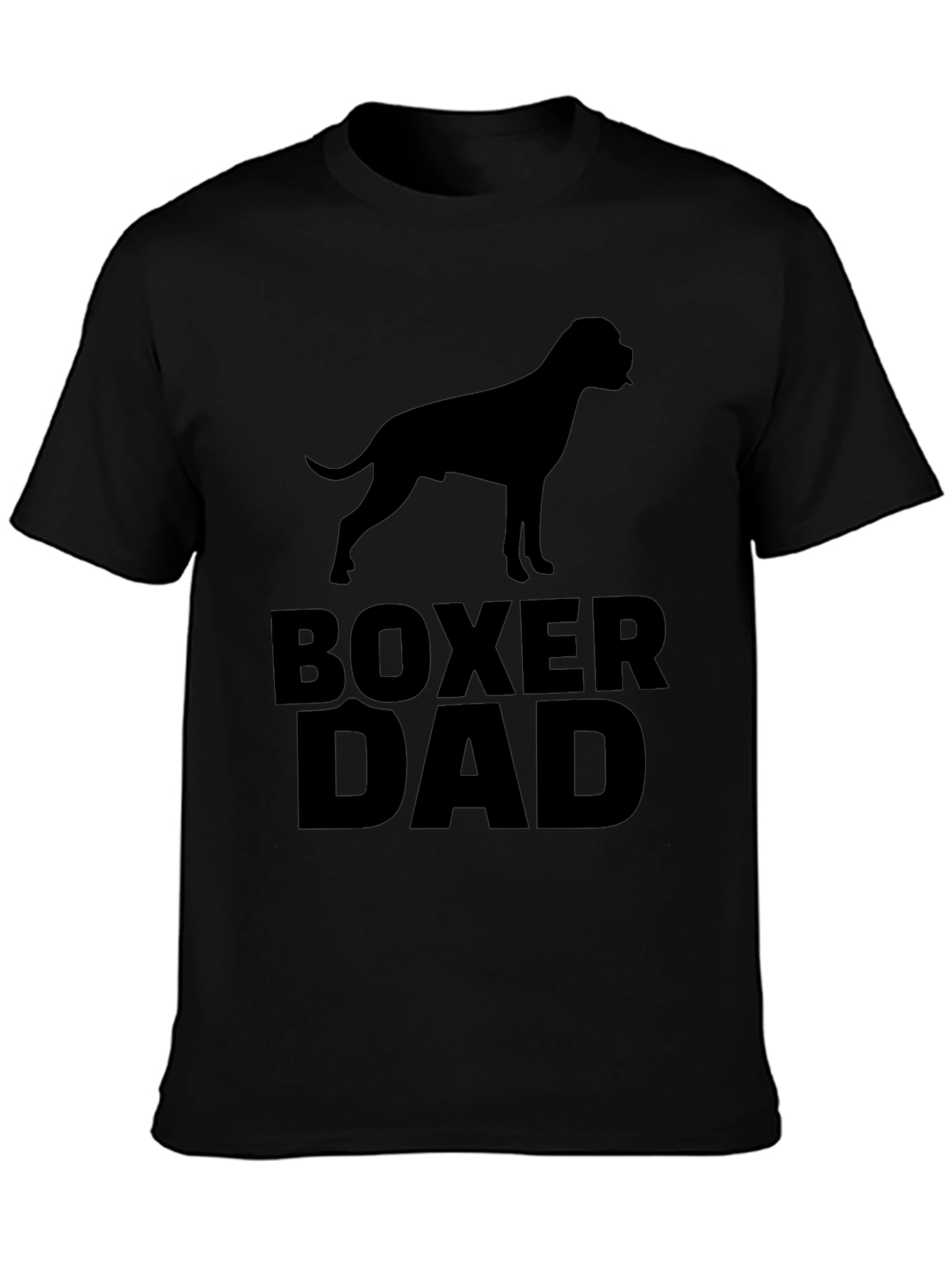 Black Boxer Dad Graphic T-Shirt - Black Dog Lover Tee view 3