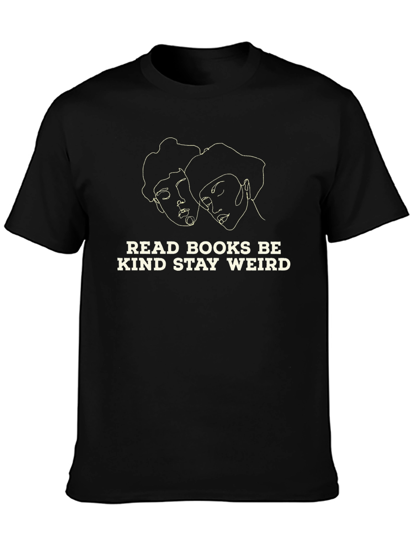 Black Read Books Be Kind Stay Weird T-Shirt view 3