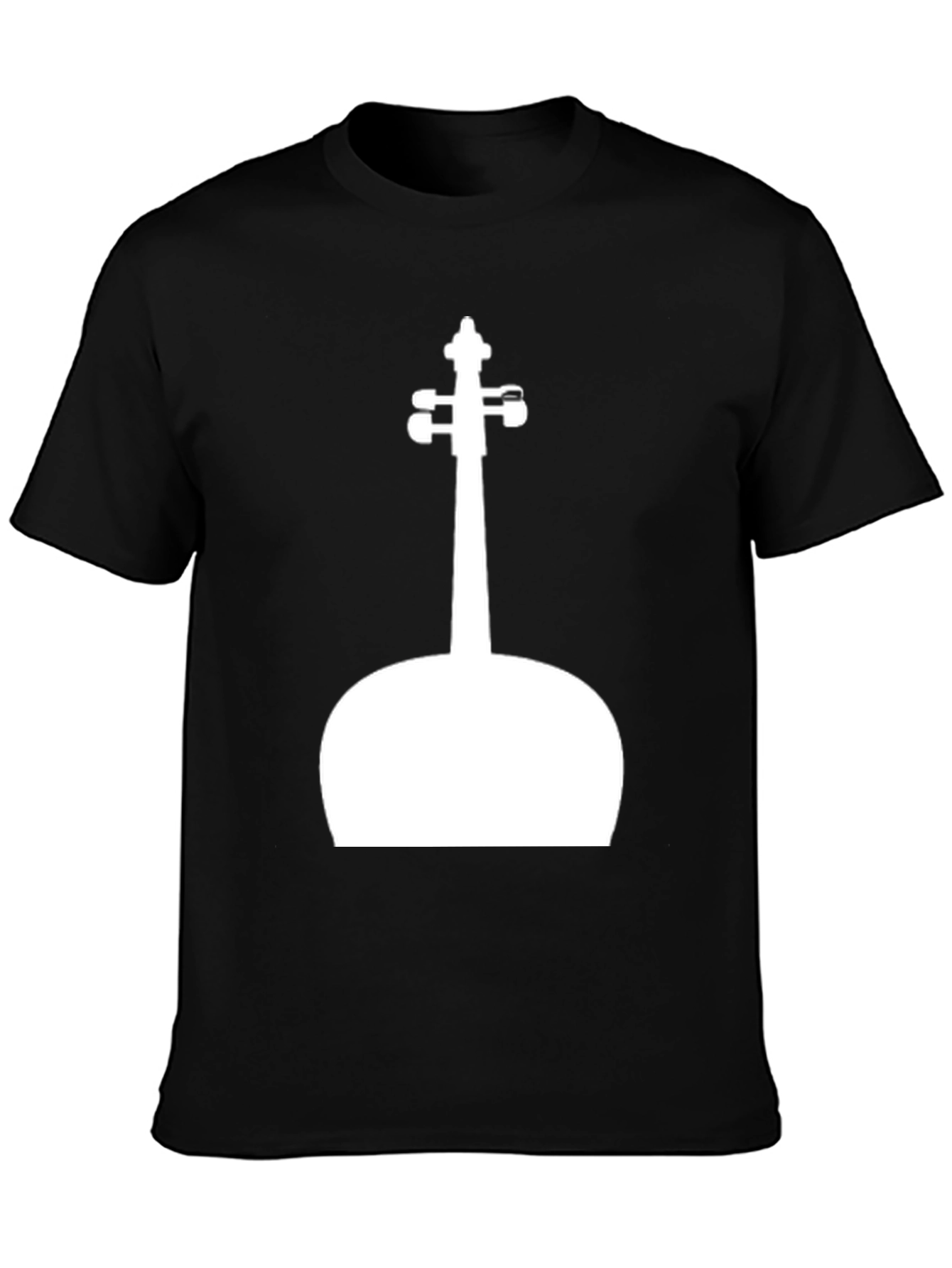 Black Violin Silhouette Graphic Black Tee view 3