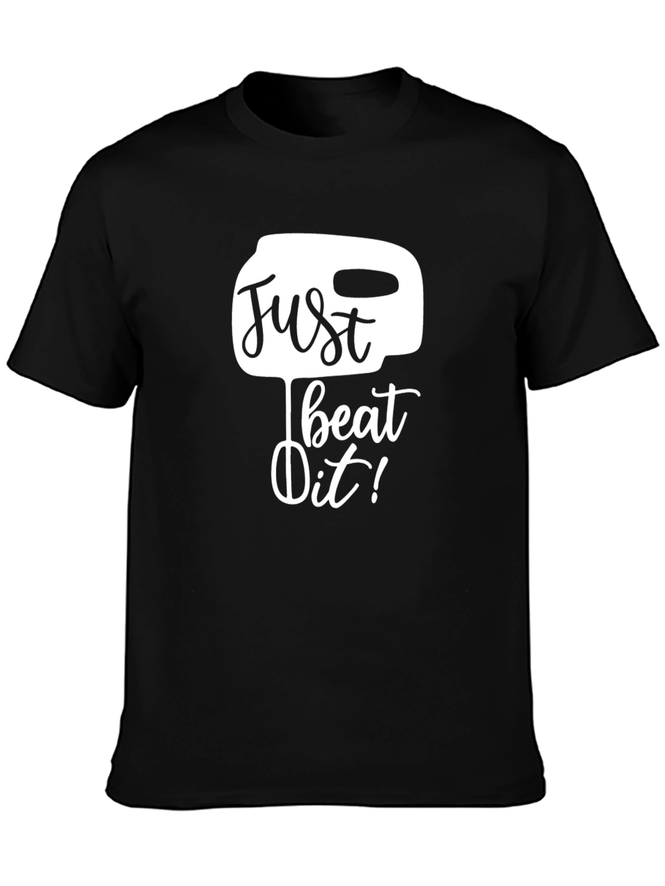 Black Just Beat It! Graphic Tee - Black Cotton Blend view 3