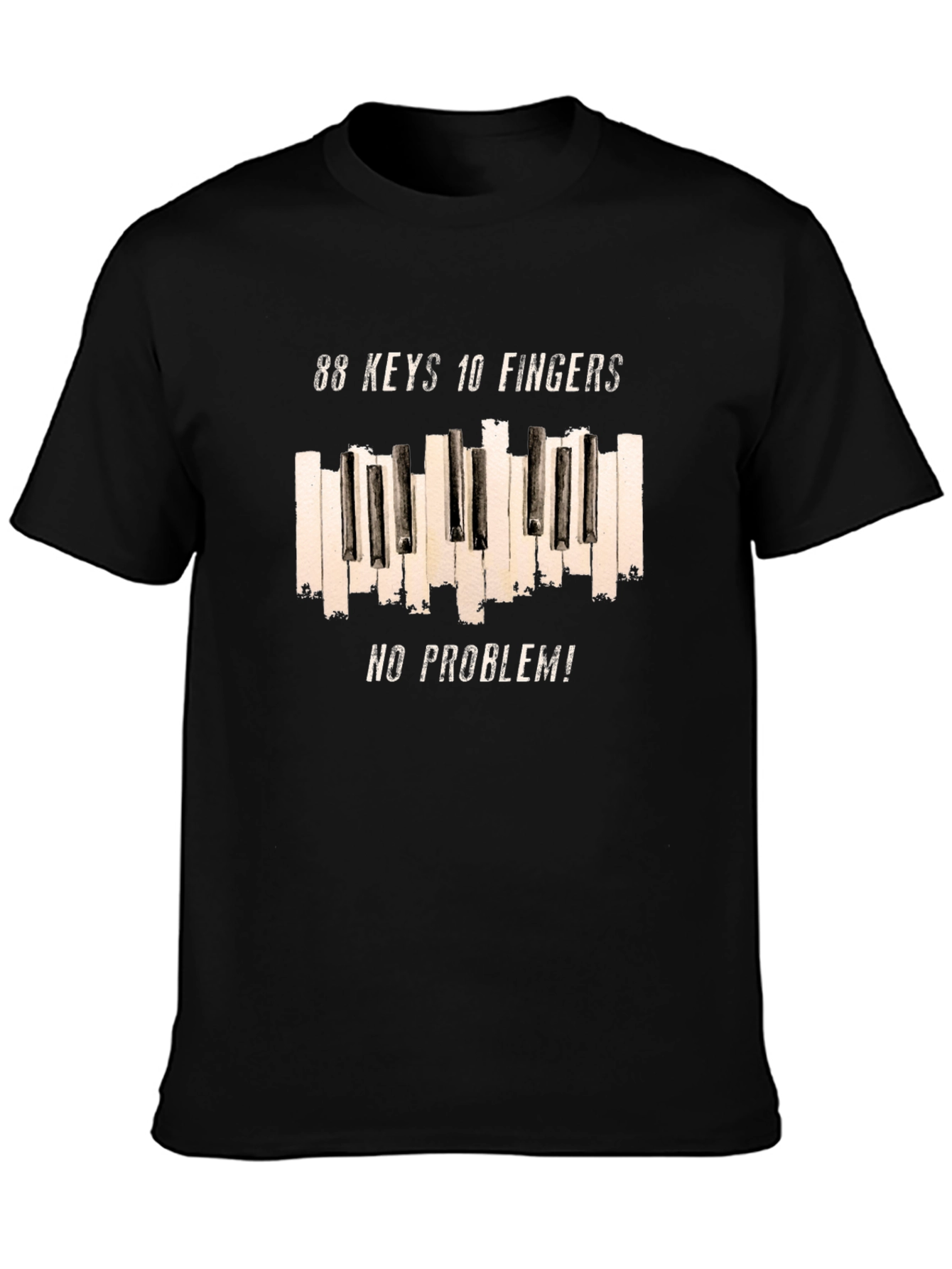 Black 88 Keys 10 Fingers No Problem T-Shirt view 3