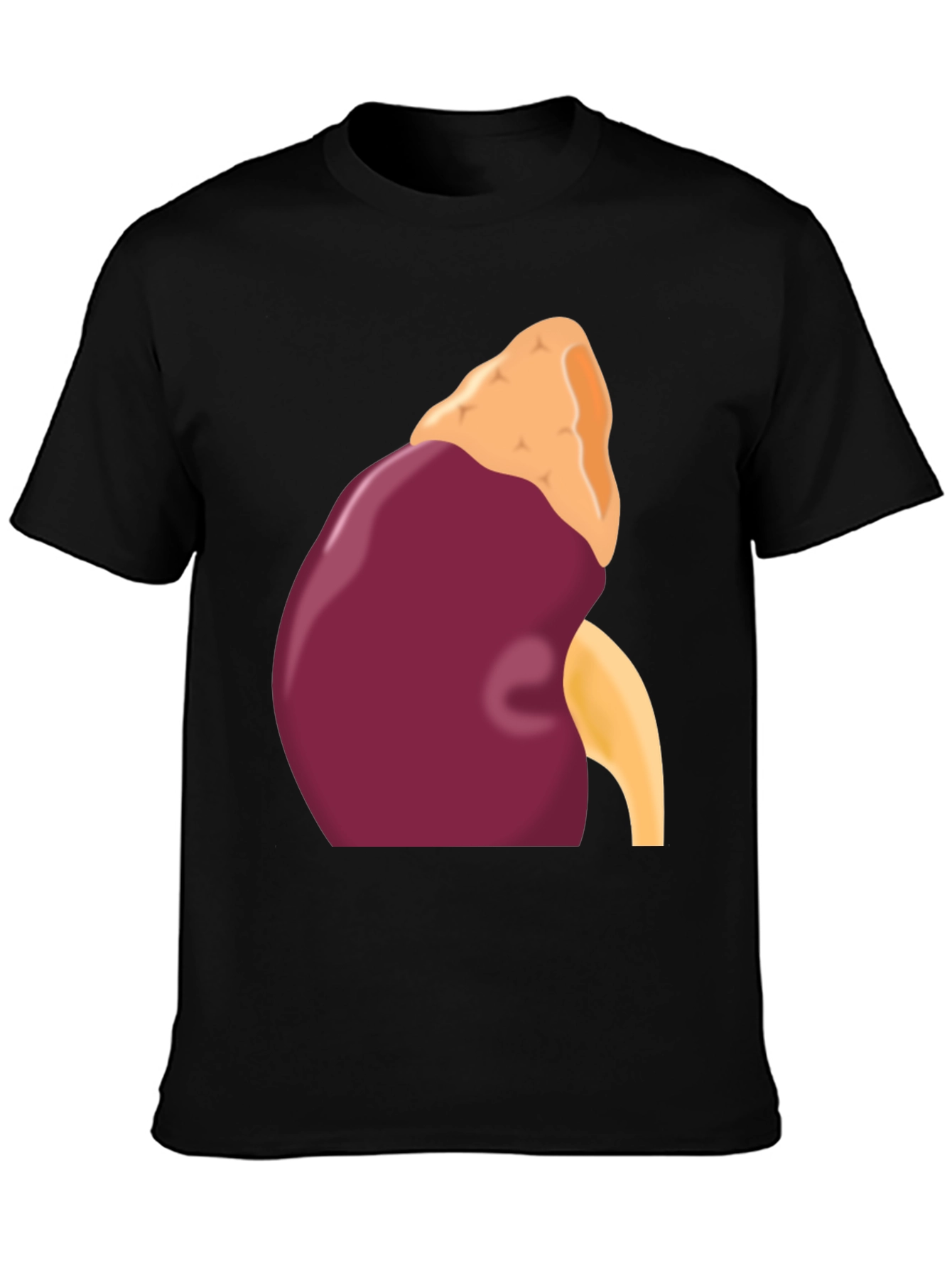 Black Kidney Graphic Black T-Shirt view 3