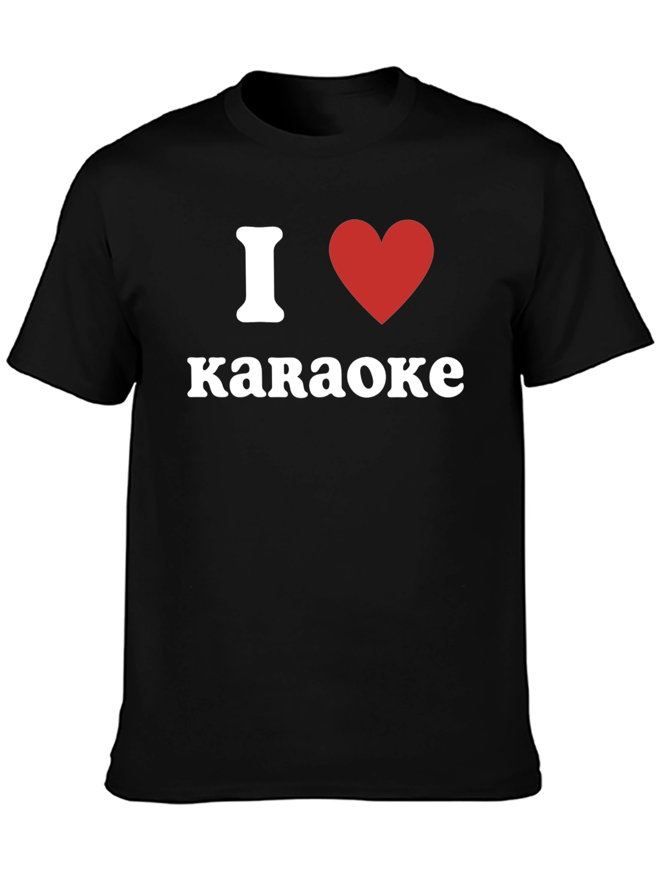 Black I Love Karaoke T-Shirt - Red Heart Design view 3