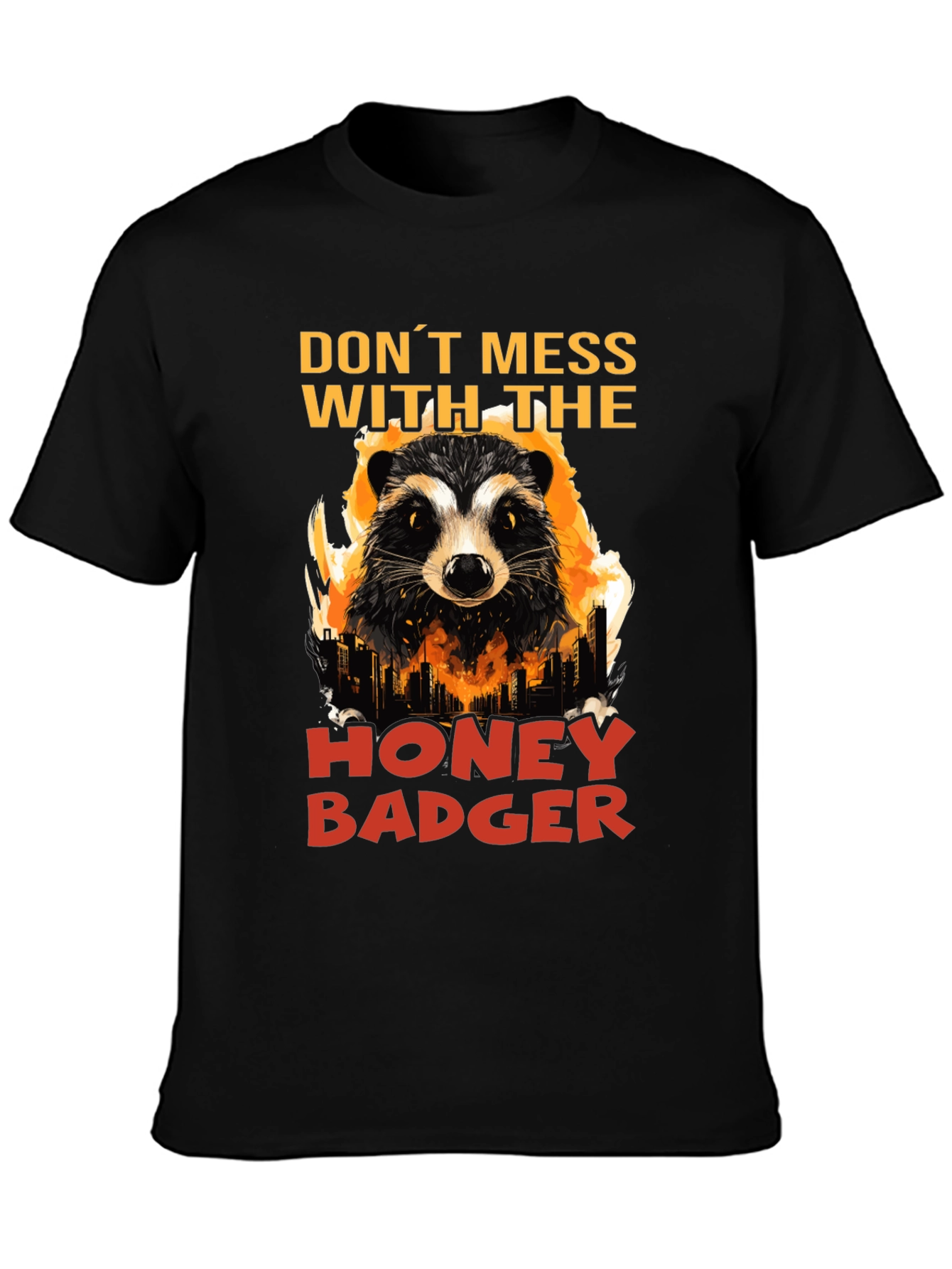 Black Don't Mess with the Honey Badger Graphic Tee view 3