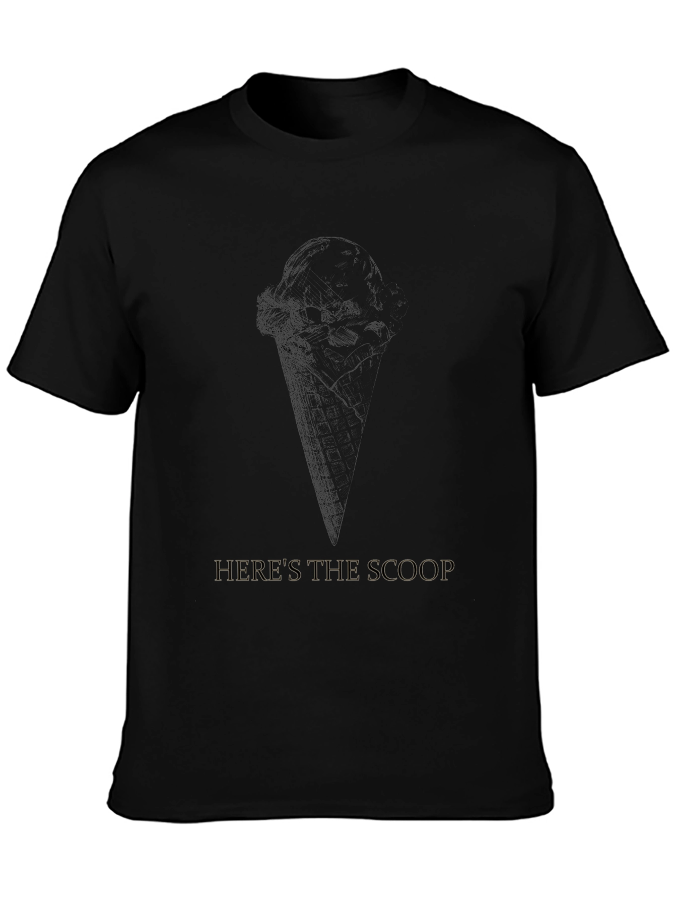 Black Here's the Scoop Black Graphic T-Shirt view 3