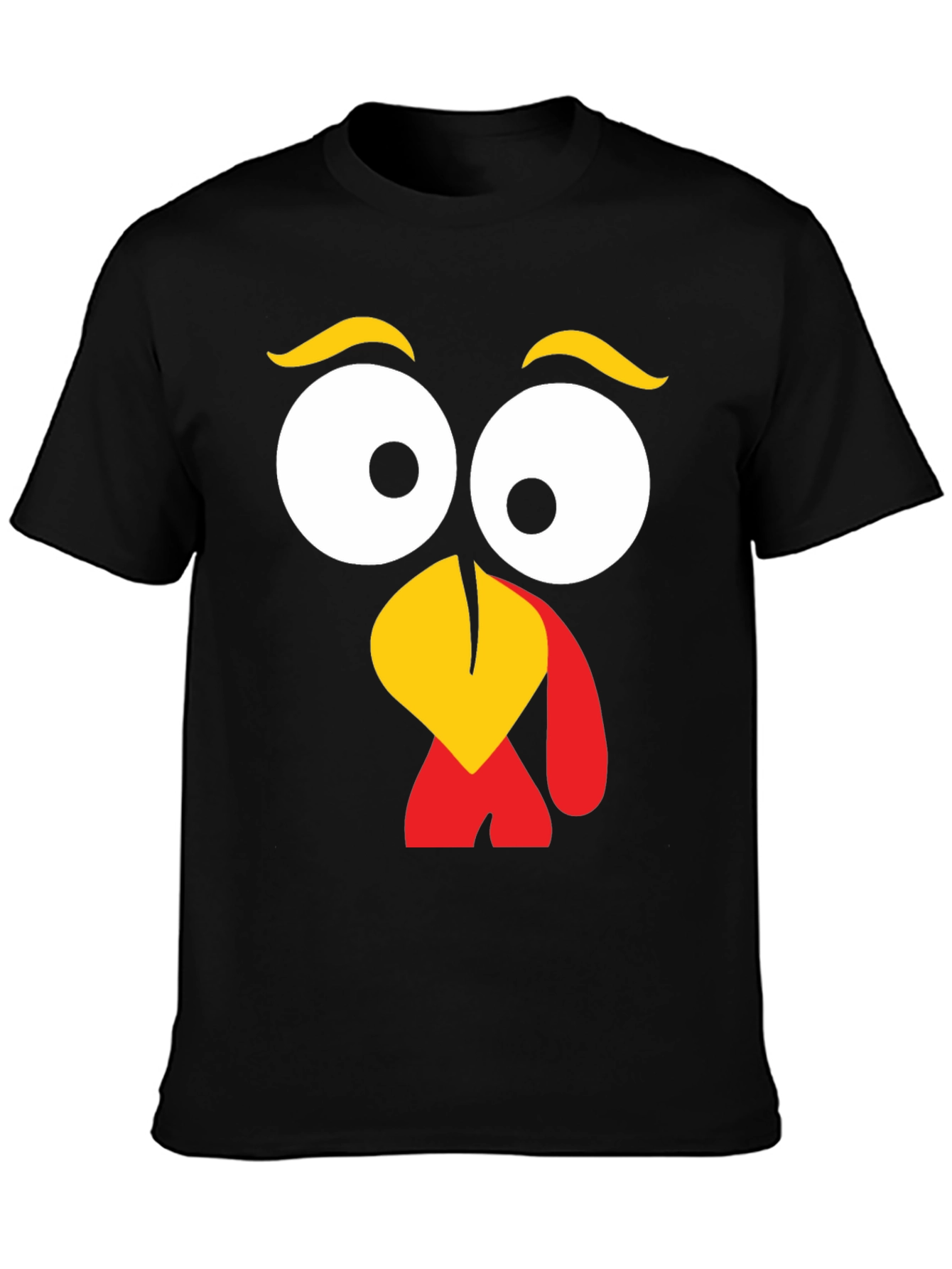 Black Turkey Face Graphic Tee - Thanksgiving Fun view 3