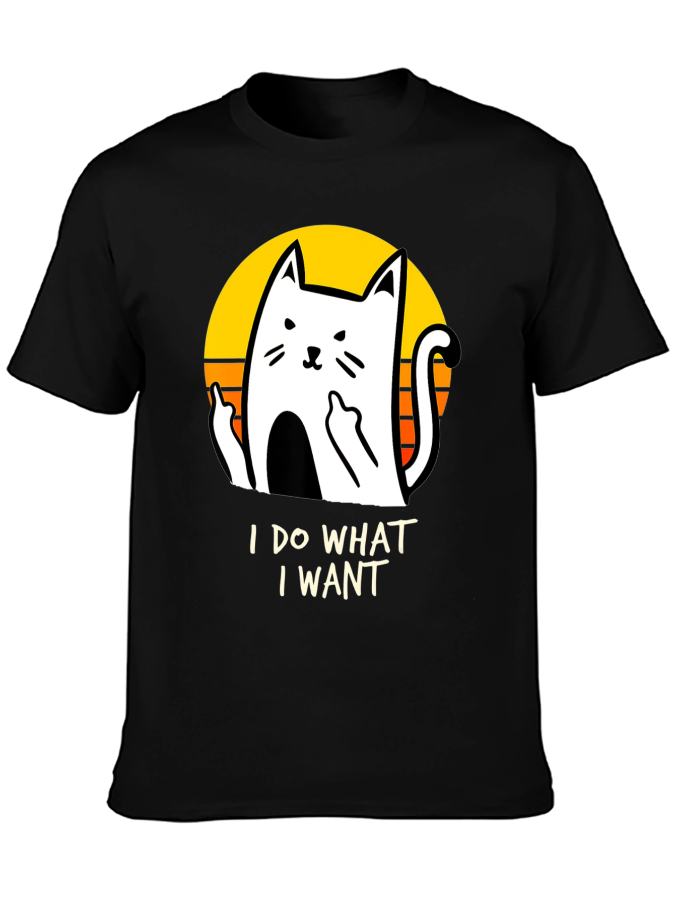 Black I Do What I Want Cat Graphic Tee view 3