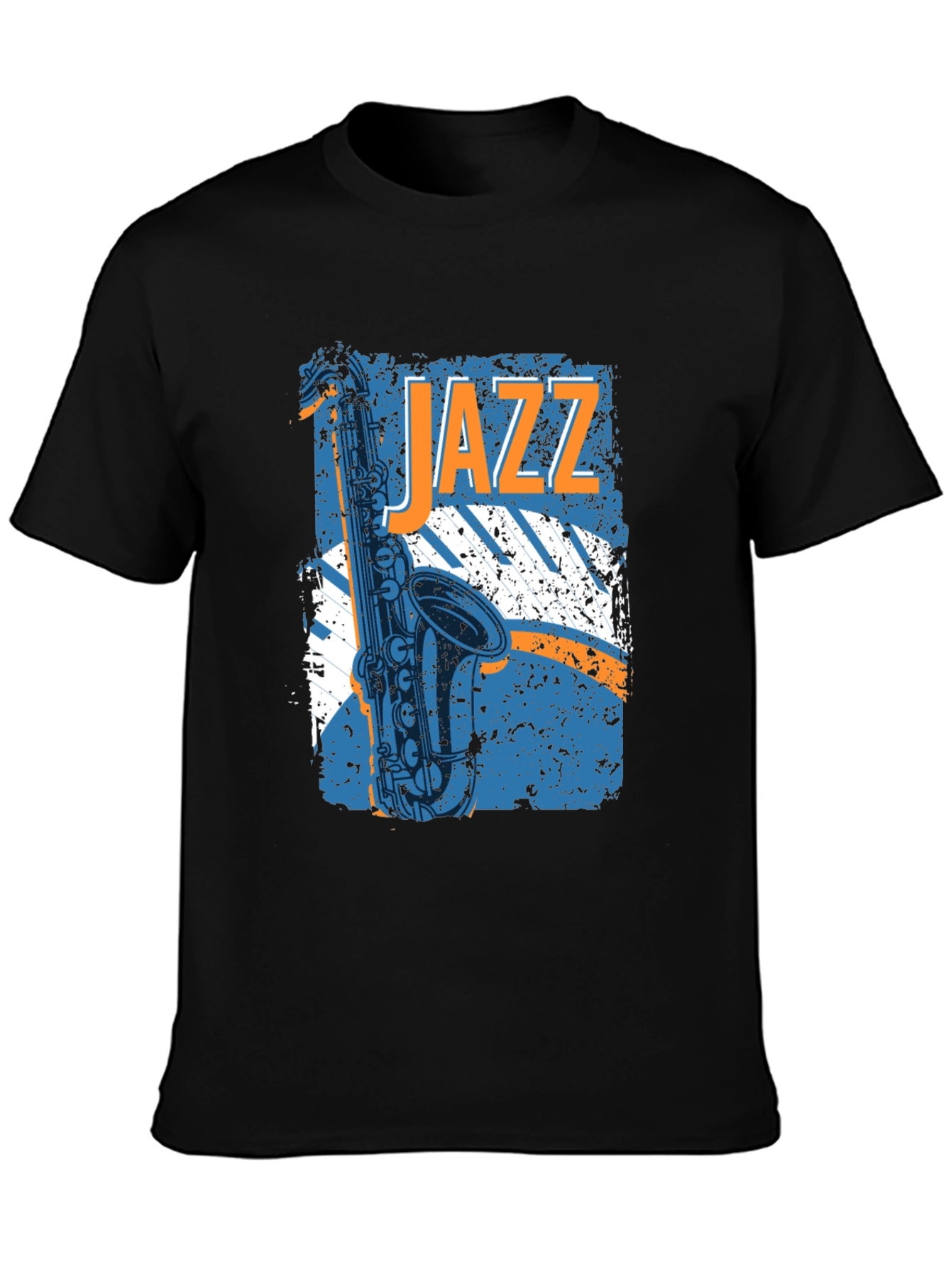 Black Jazz Saxophone Graphic T-Shirt - Music Lover Tee view 3
