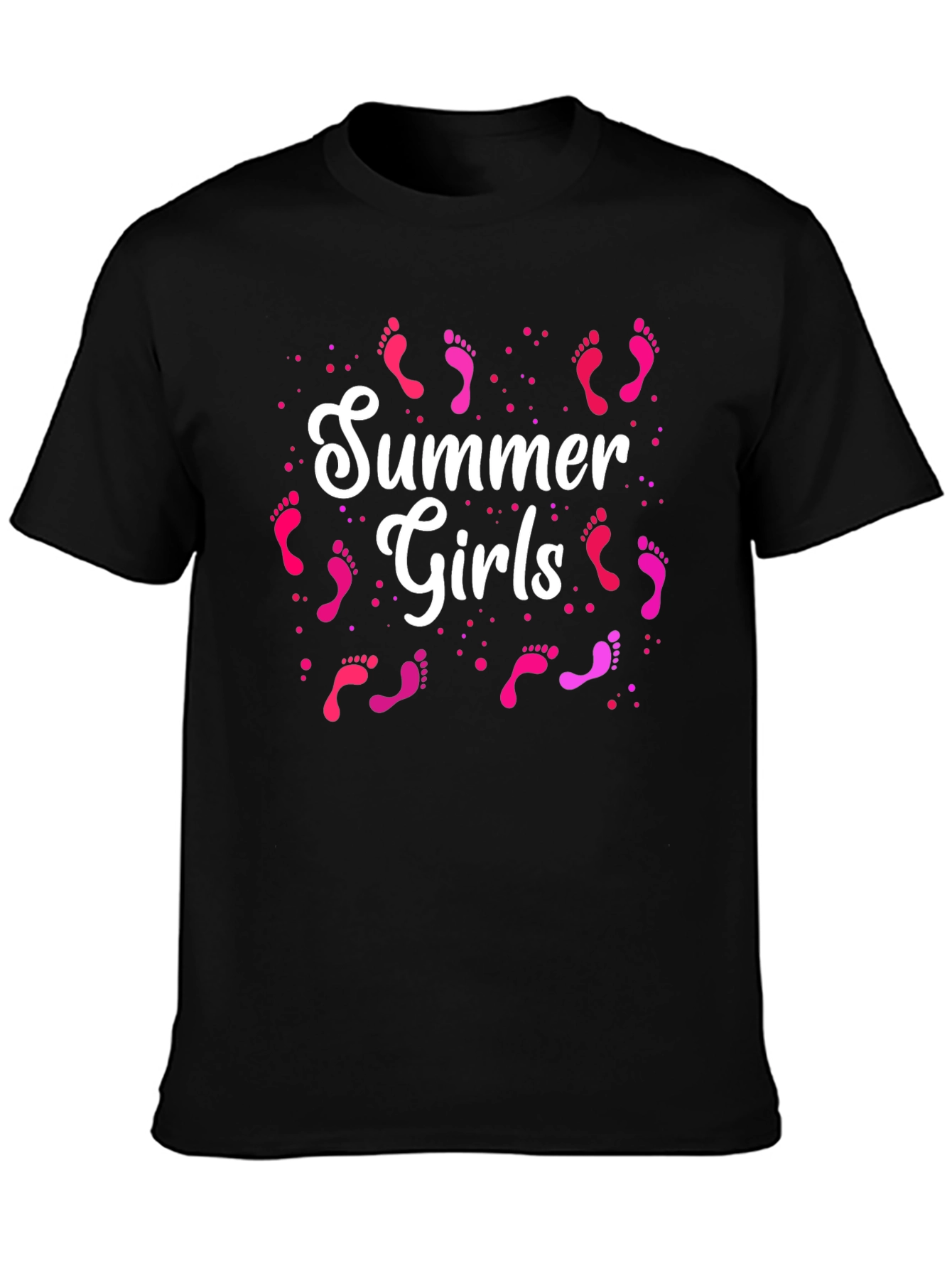 Black Summer Girls T-Shirt - Fun Beach Vibes view 3