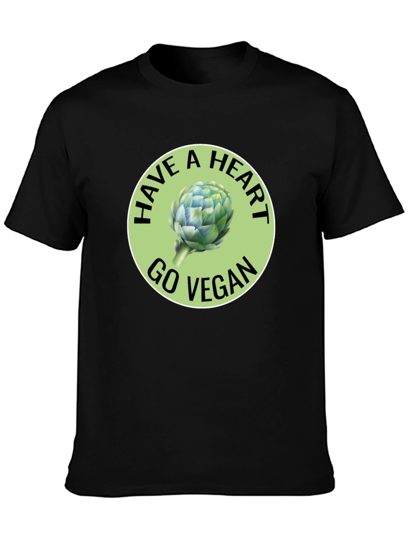 Black Vegan Heart Artichoke Graphic Tee view 3