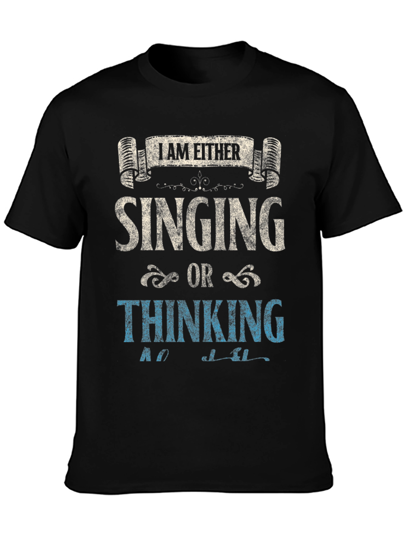 Black Singing or Thinking Black T-Shirt view 3