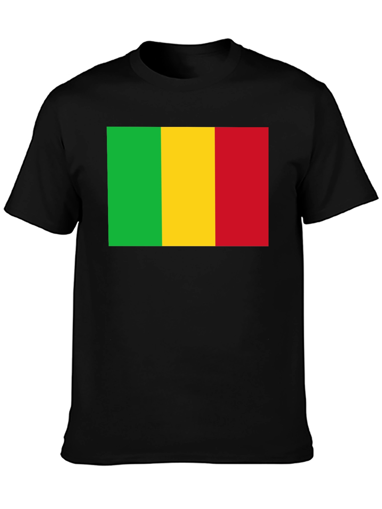 Mali Flag T-Shirt - Black Cotton Tee - 3