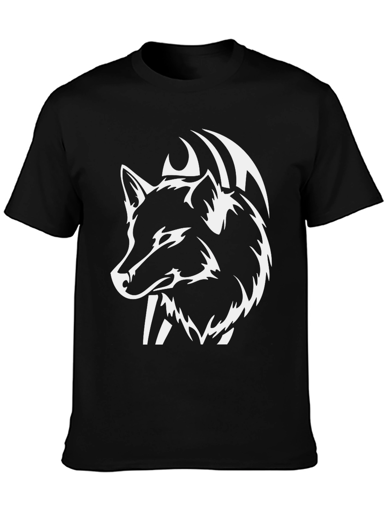 Black Black Wolf Graphic Tee - Stylish Animal Print Shirt view 3