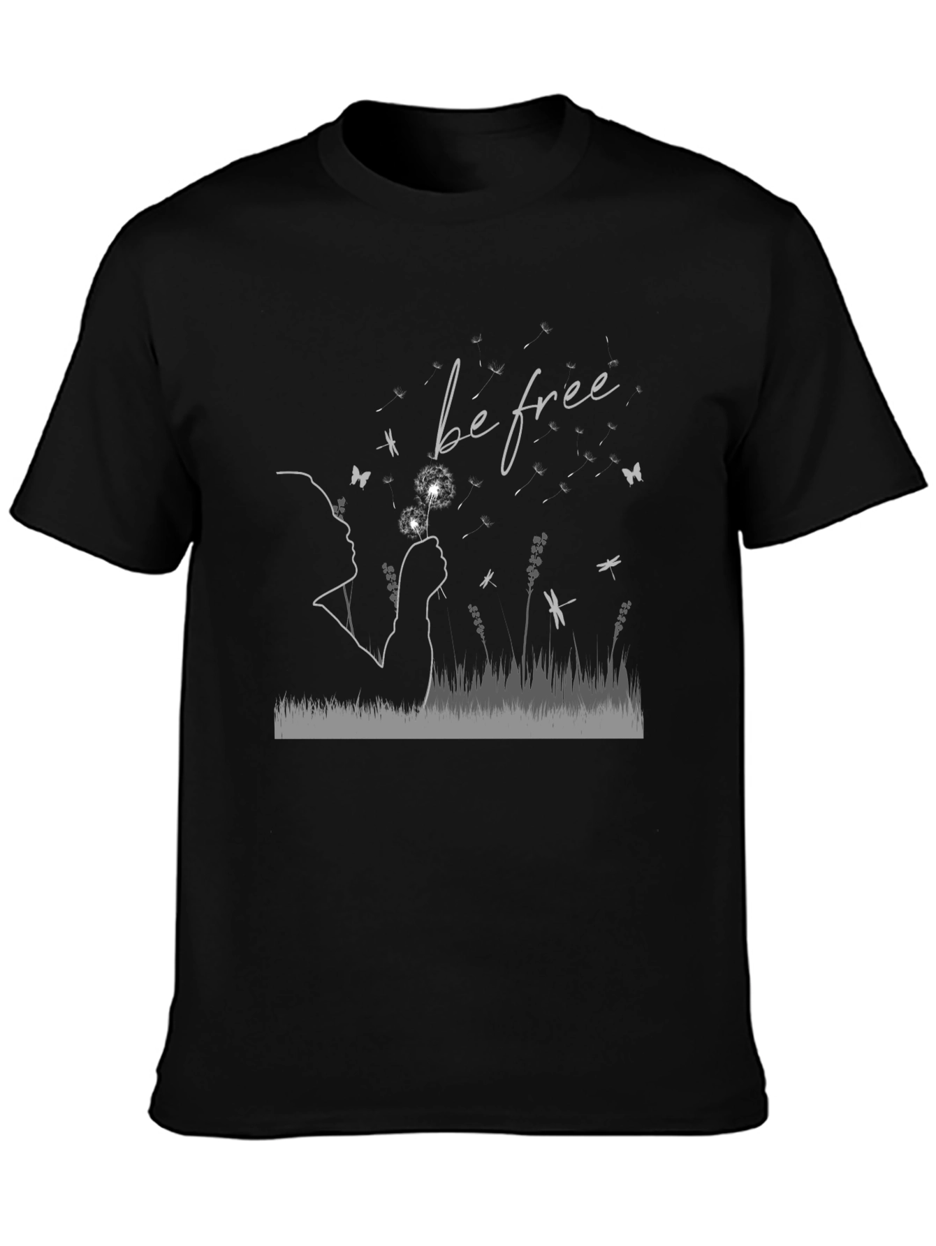 Black Be Free Graphic T-Shirt - Soft Cotton Blend view 3