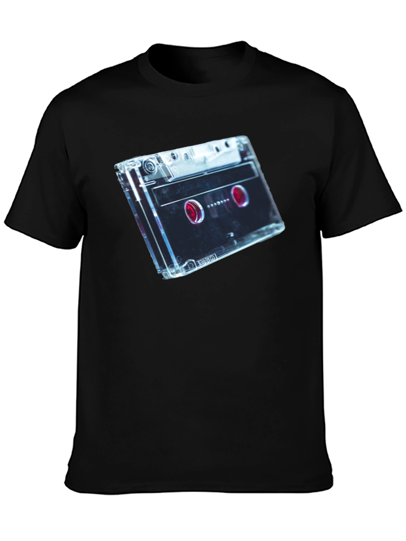 Black Retro Cassette Tape Graphic Tee - Black view 3