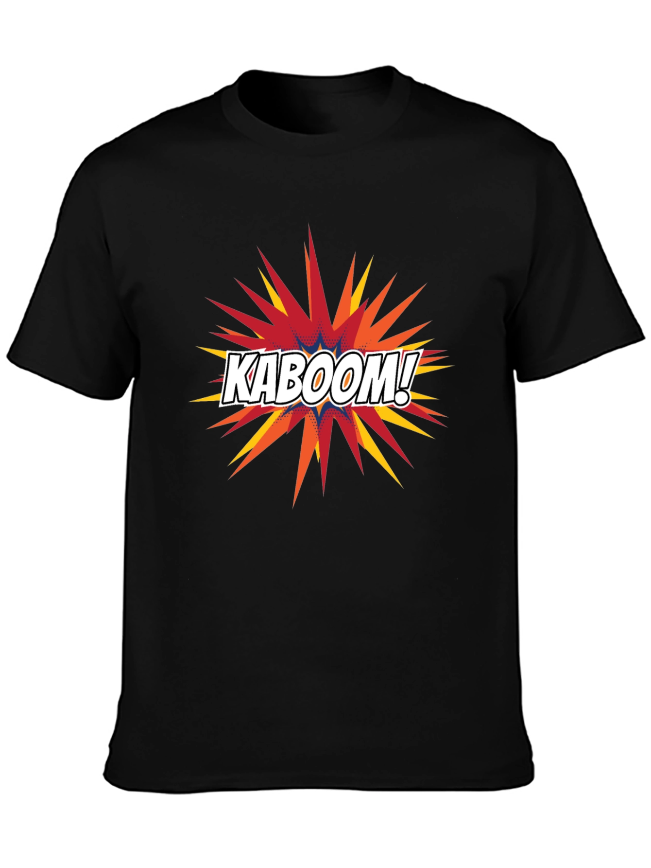 Black Kaboom Graphic Tee - Black Cotton Comfort Fit view 3