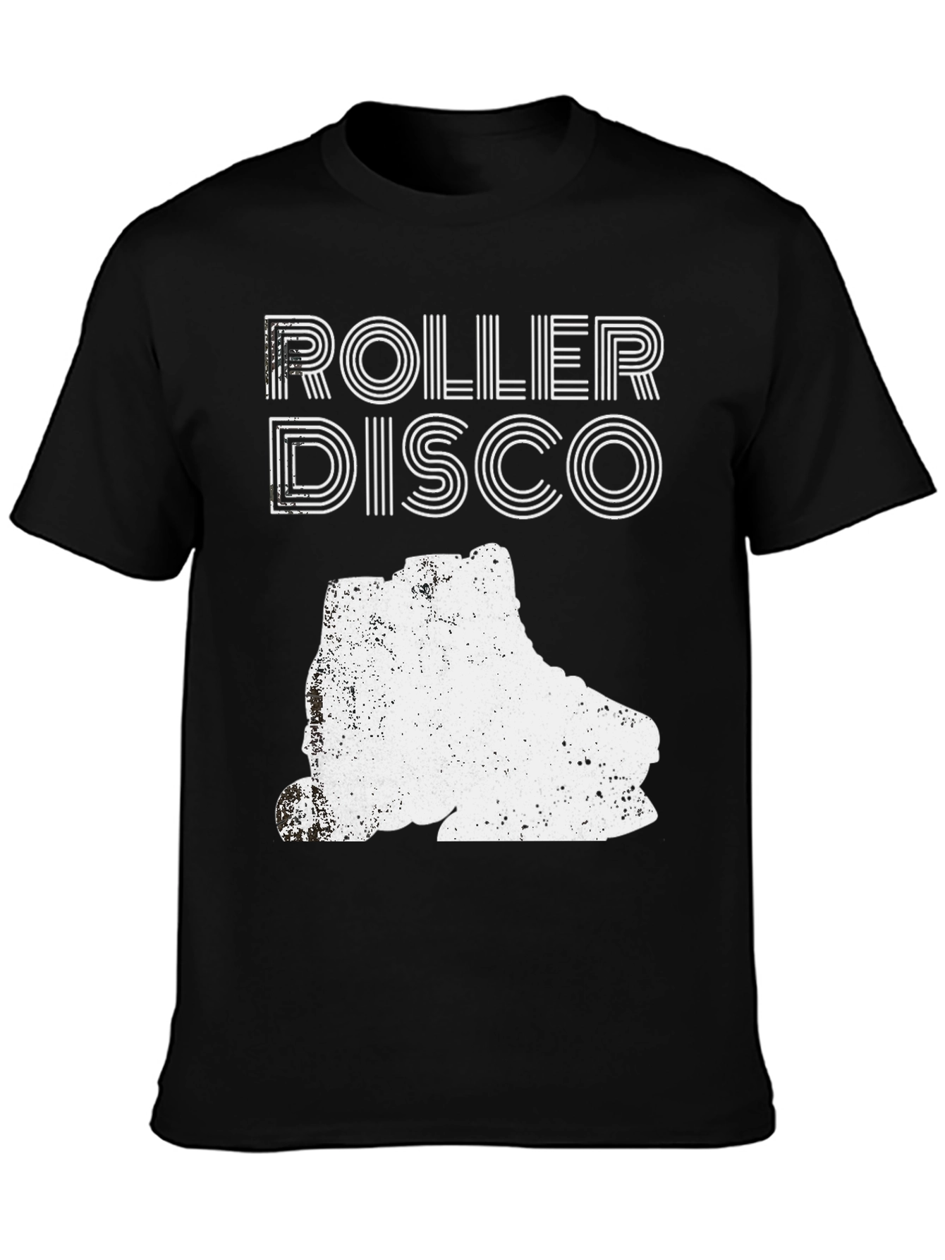 Black Roller Disco Graphic Tee - Retro Skate Design view 3
