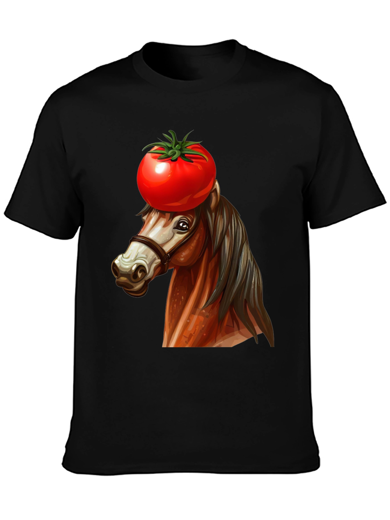 Black Tomato-Headed Horse Graphic Tee view 3