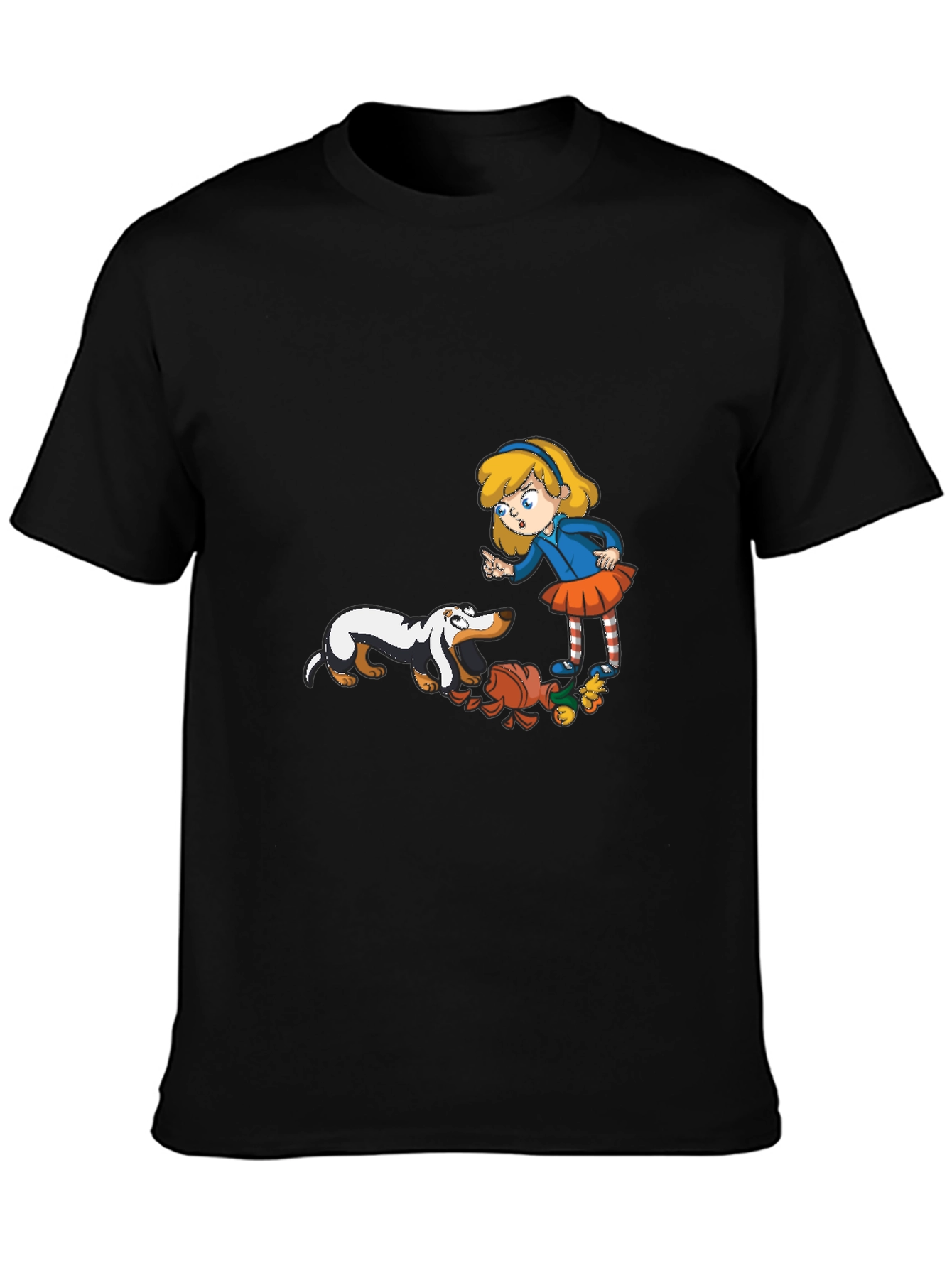 Black Girl and Dachshunds Graphic Tee view 3