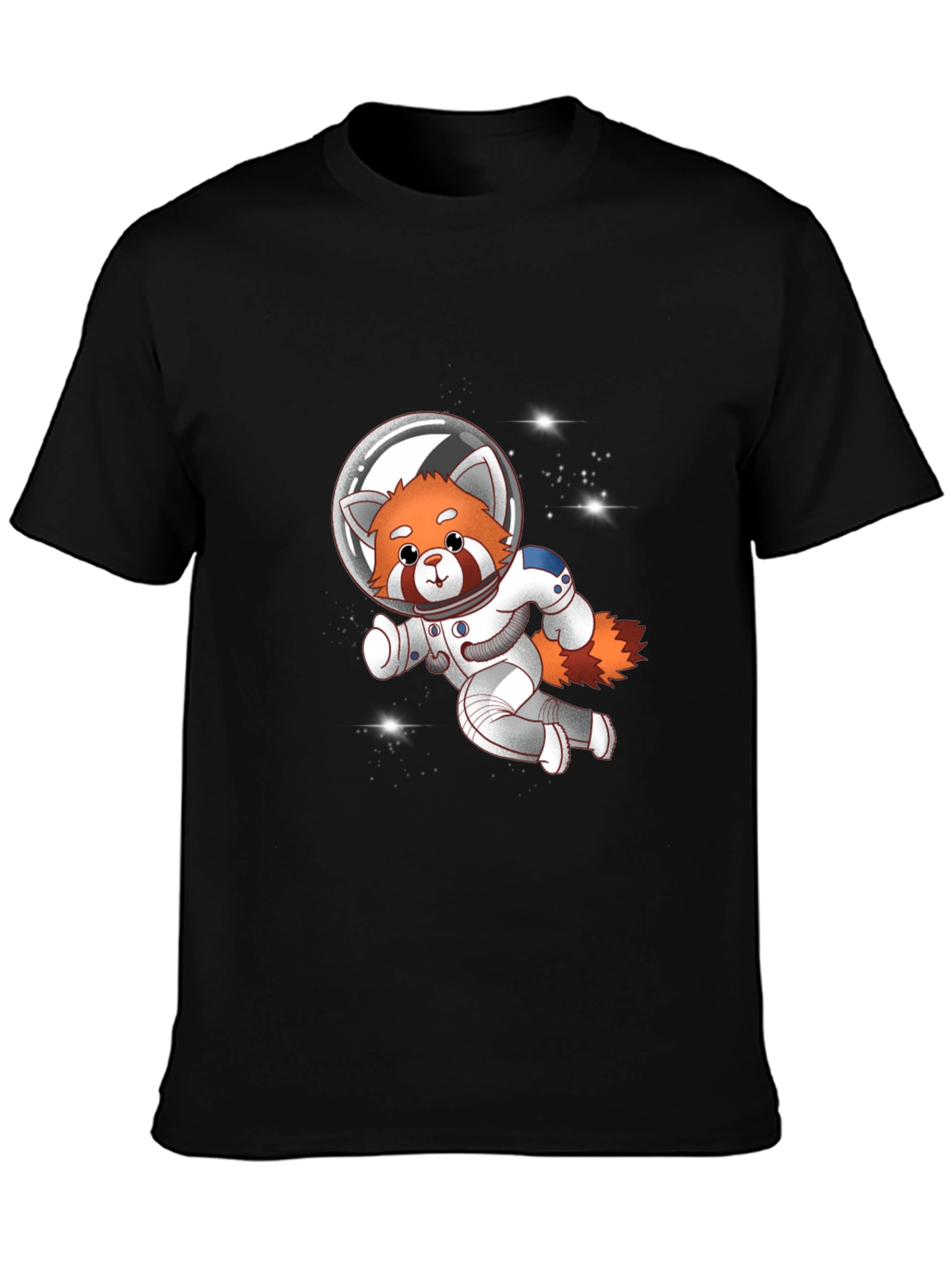 Black Red Panda Astronaut T-Shirt - Galaxy Explorer Tee view 3