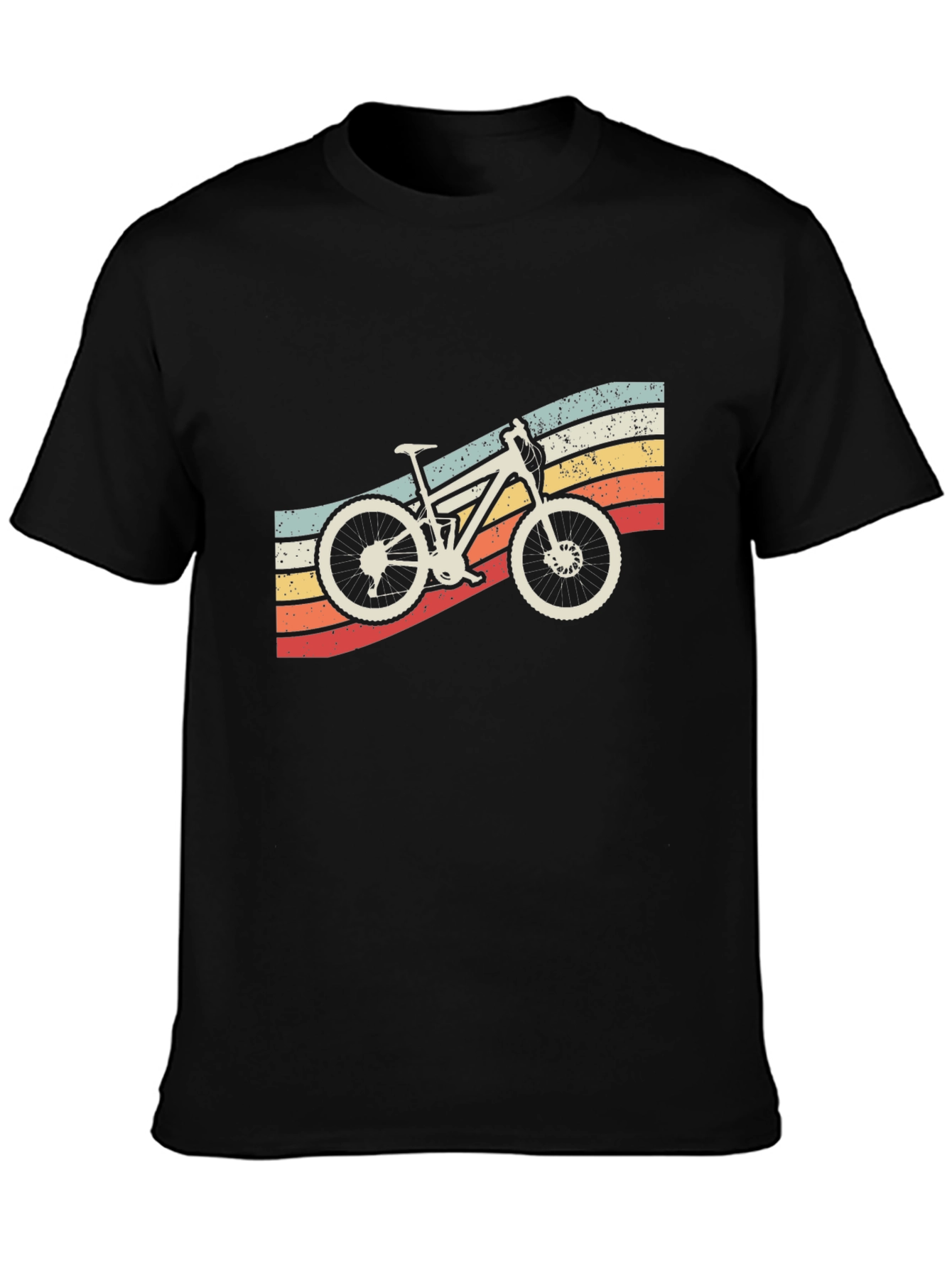 Black Retro Mountain Bike T-Shirt - Vintage Style view 3