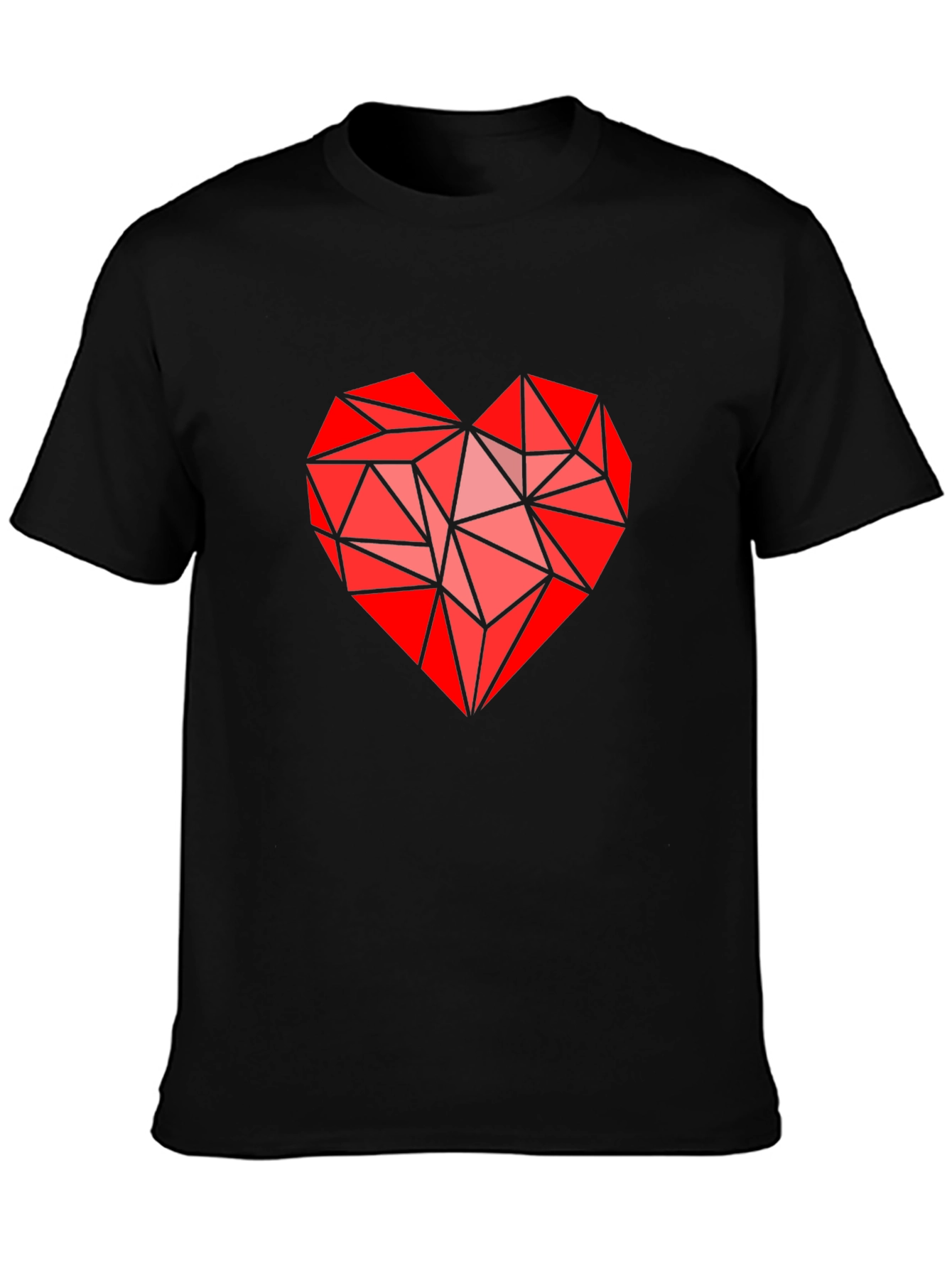 Geometric Heart Graphic Tee - Modern Love Statement Shirt - 3