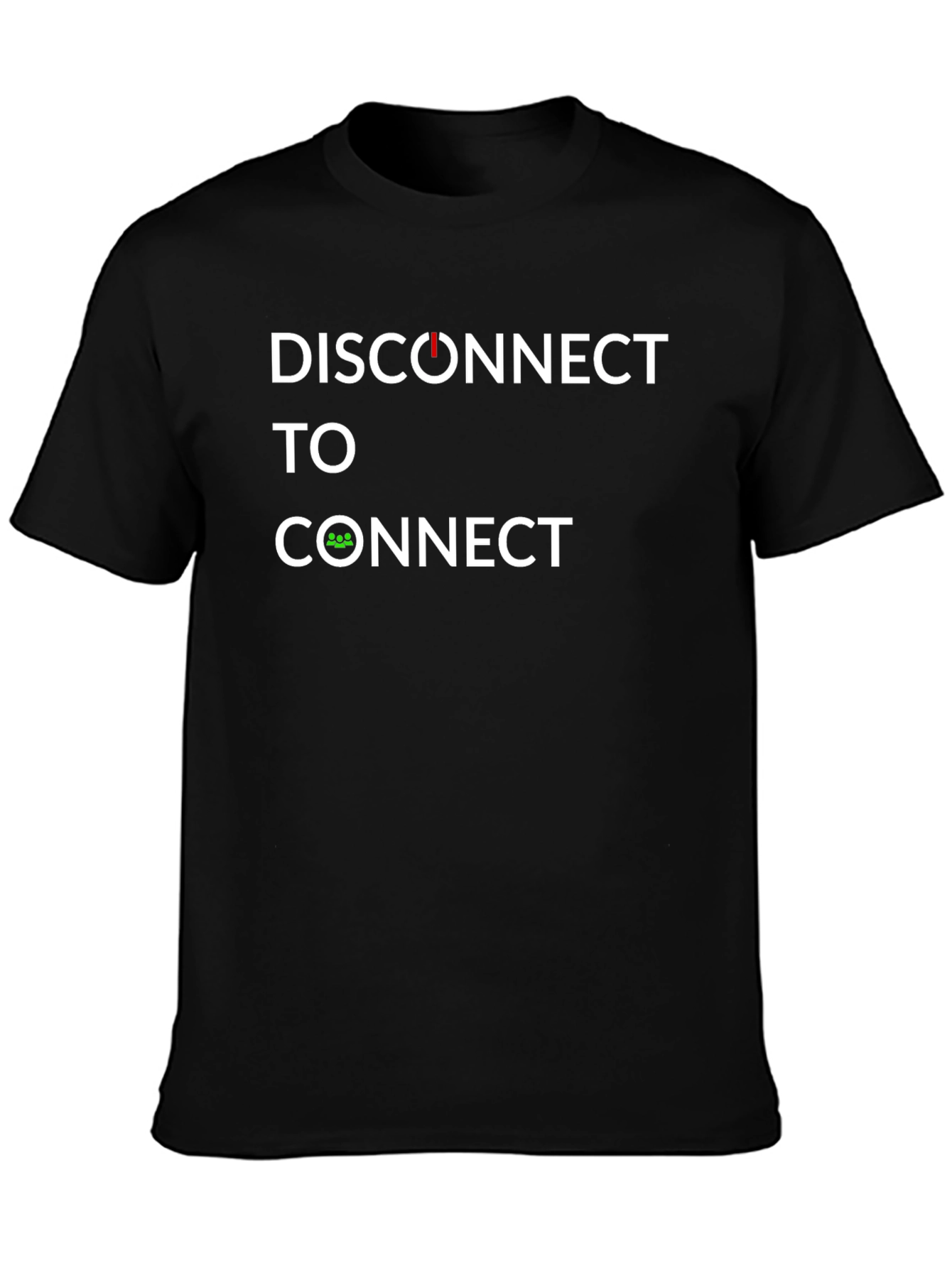 Black Disconnect to Connect Graphic Tee view 3