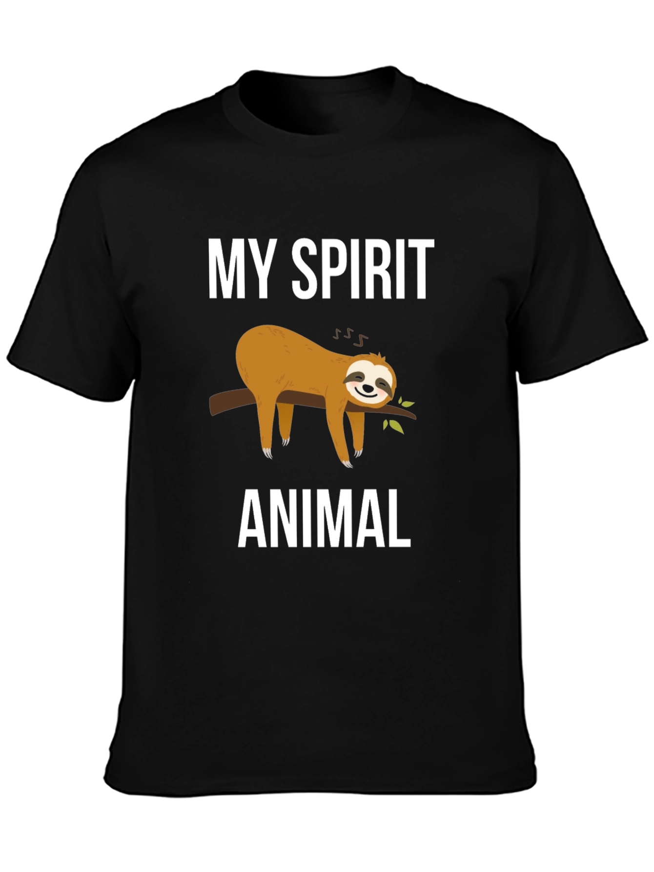 Black My Spirit Animal Sloth Graphic Tee view 3
