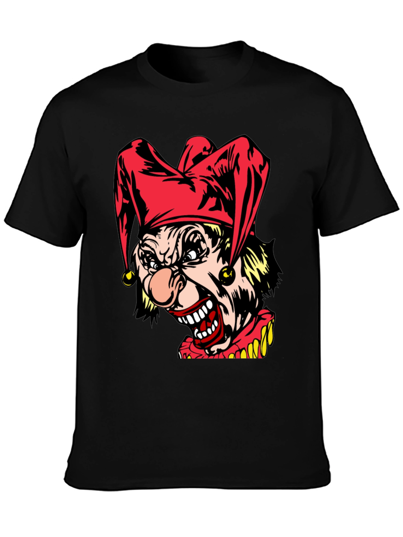 Black Creepy Clown T-Shirt - Horror Jester Graphic Tee view 3