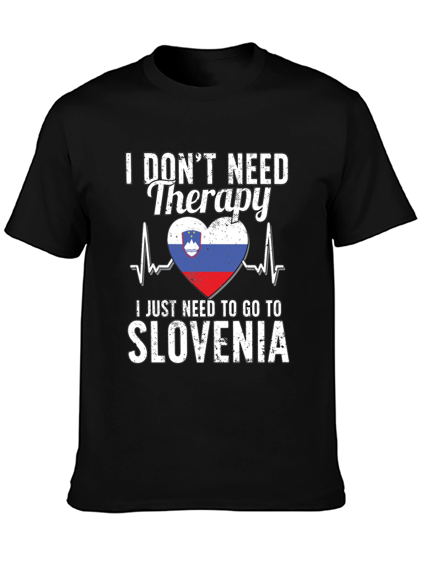 Black Slovenia Therapy T-Shirt view 3