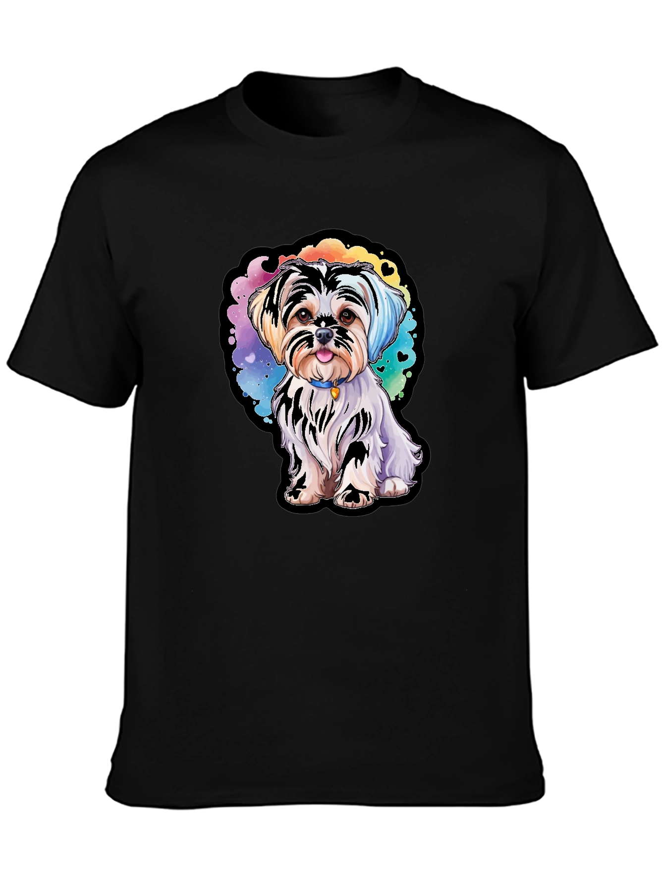 Black Cute Dog Graphic Tee - Stylish Unisex T-Shirt view 3