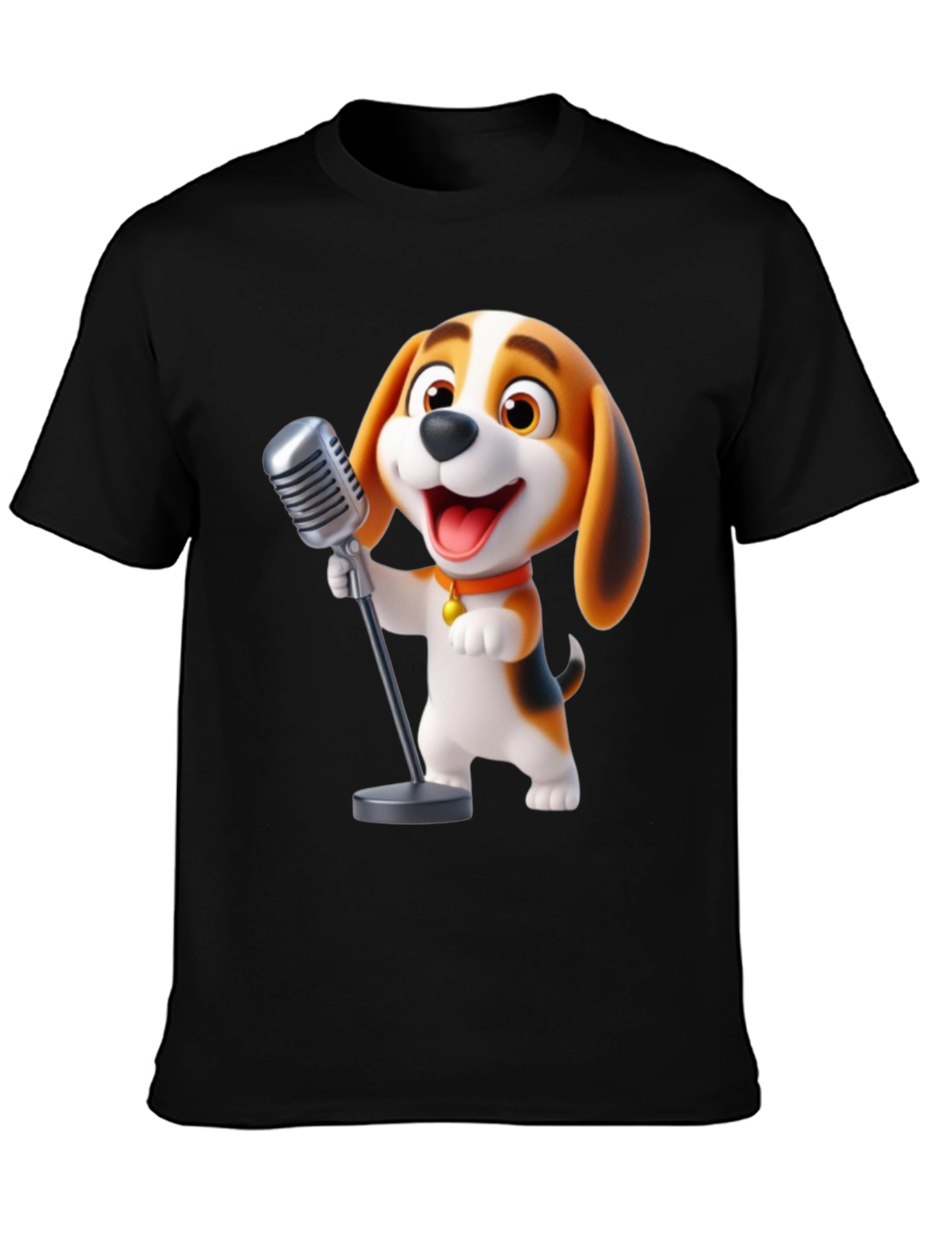 Black Dog Singing T-Shirt view 3