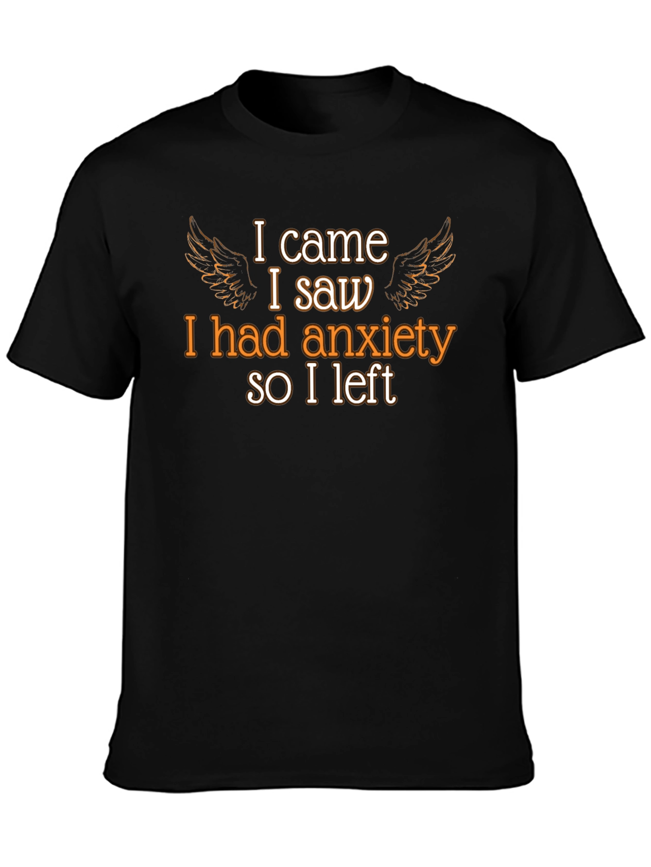 Black Anxiety T-Shirt - Humorous Graphic Tee view 3