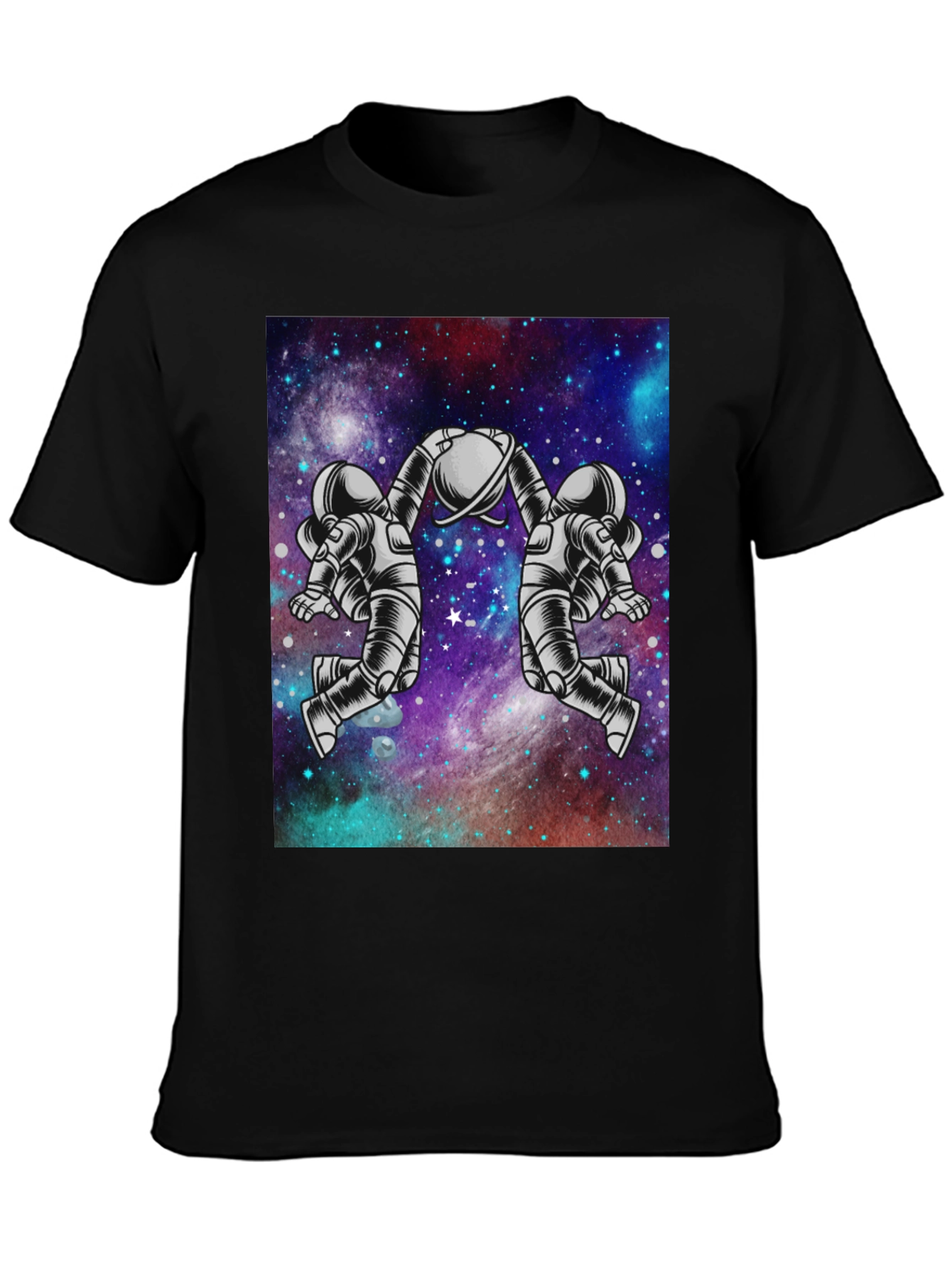 Black Astronaut Galaxy Graphic Tee - Space Design view 3