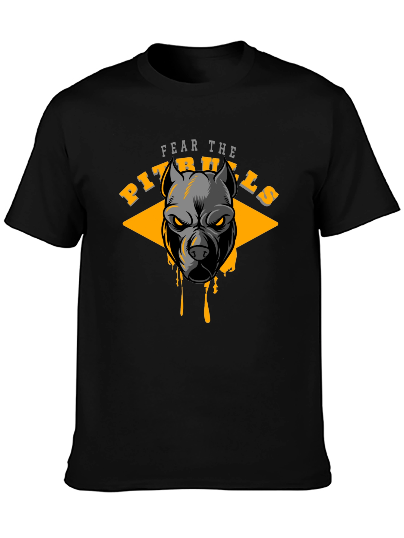 Black Fear the Pitbulls Graphic Tee view 3