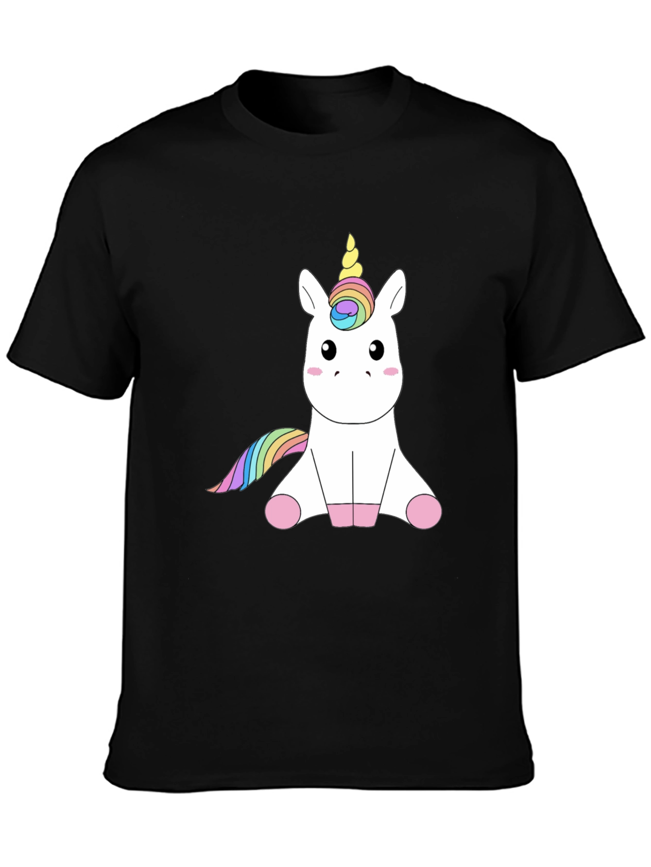 Black Unicorn Graphic Tee - Men's Black T-Shirt view 3
