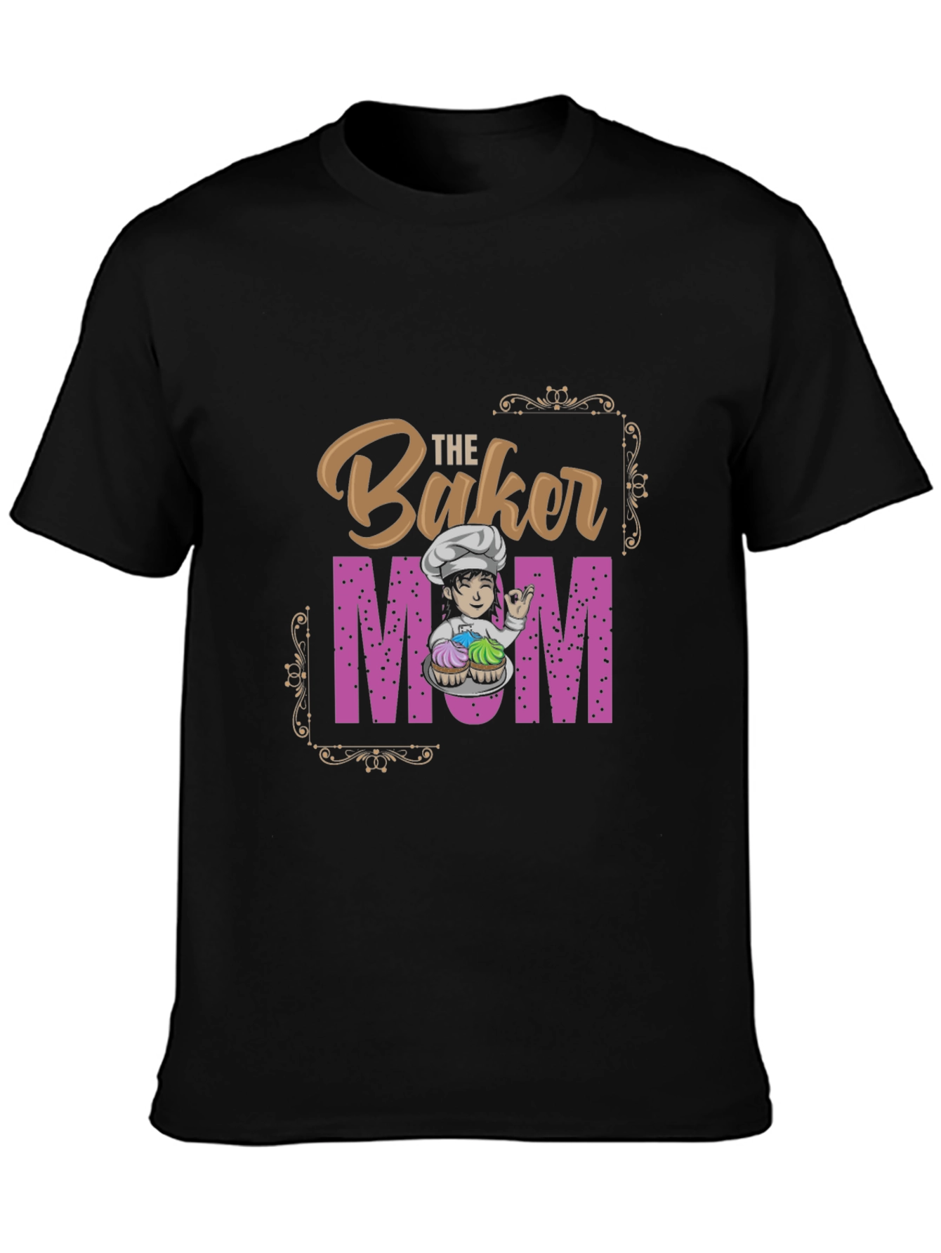 Black Baker Mom T-Shirt - Baking Love view 3