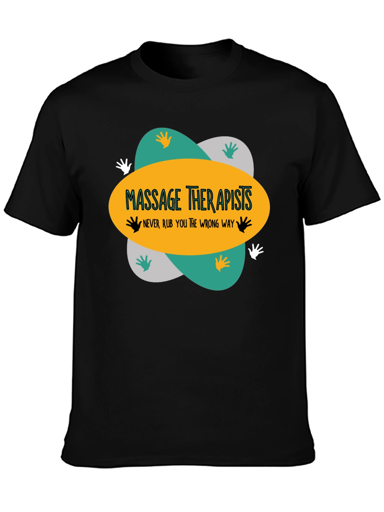 Black Massage Therapists T-Shirt - Funny Massage Gift view 3