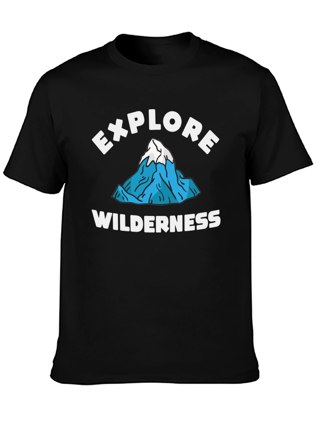 Black Explore Wilderness Graphic Tee - Black Cotton T-Shirt view 3