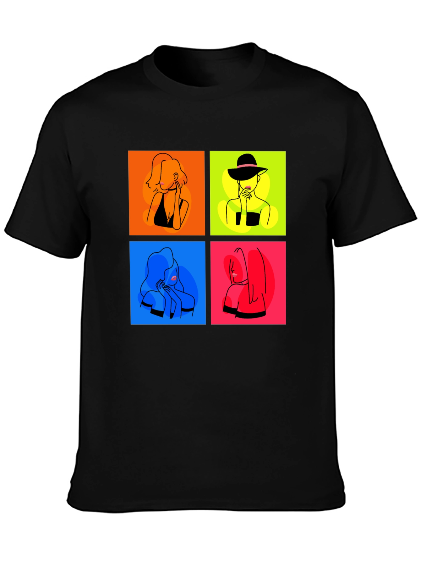 Black Modern Art Women's T-Shirt view 3