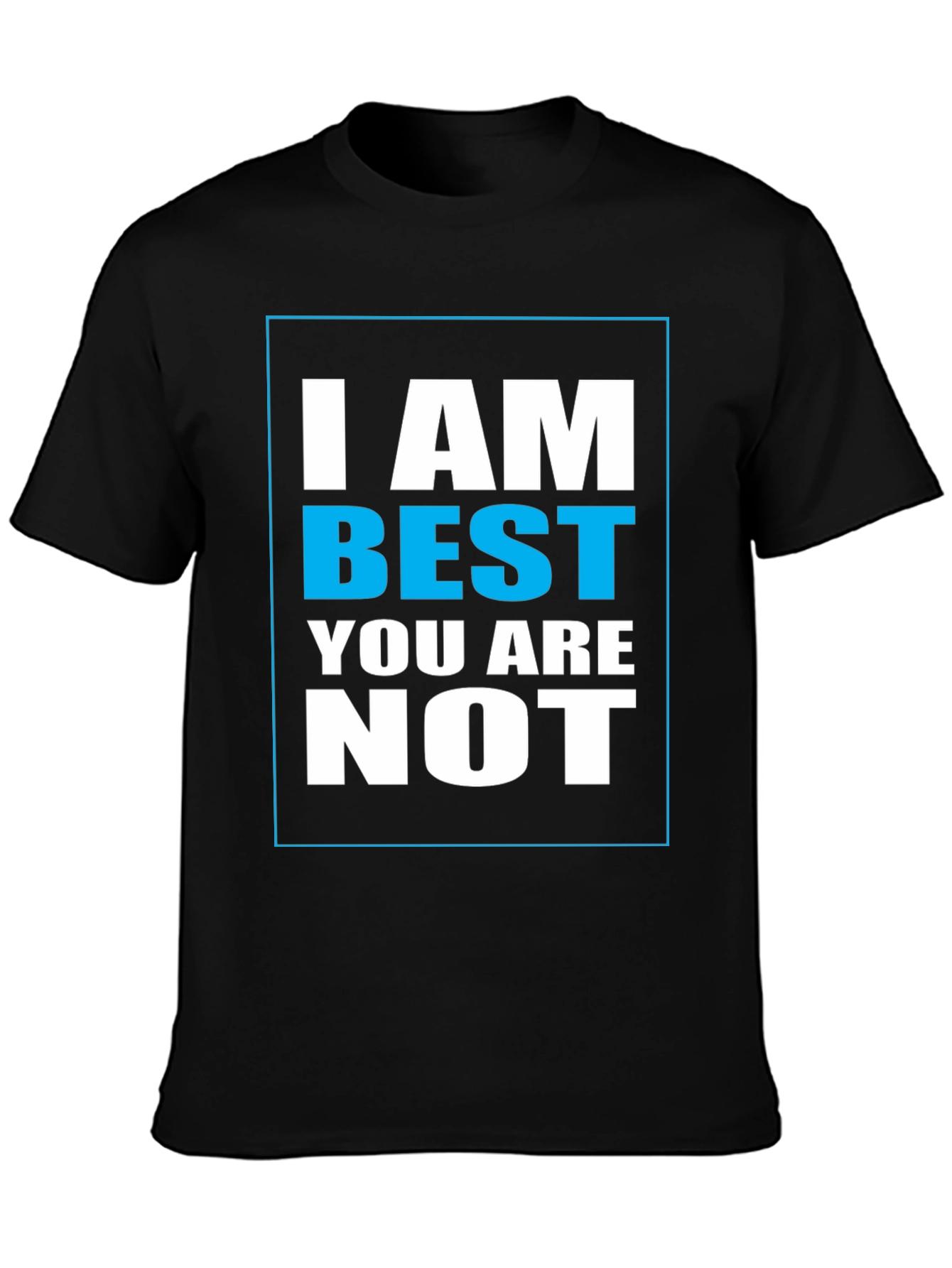 Black I Am Best Graphic Print T-Shirt view 3