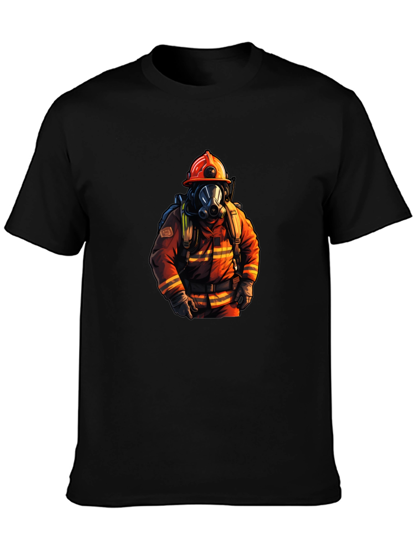 Black Firefighter Graphic T-Shirt - Premium Cotton view 3