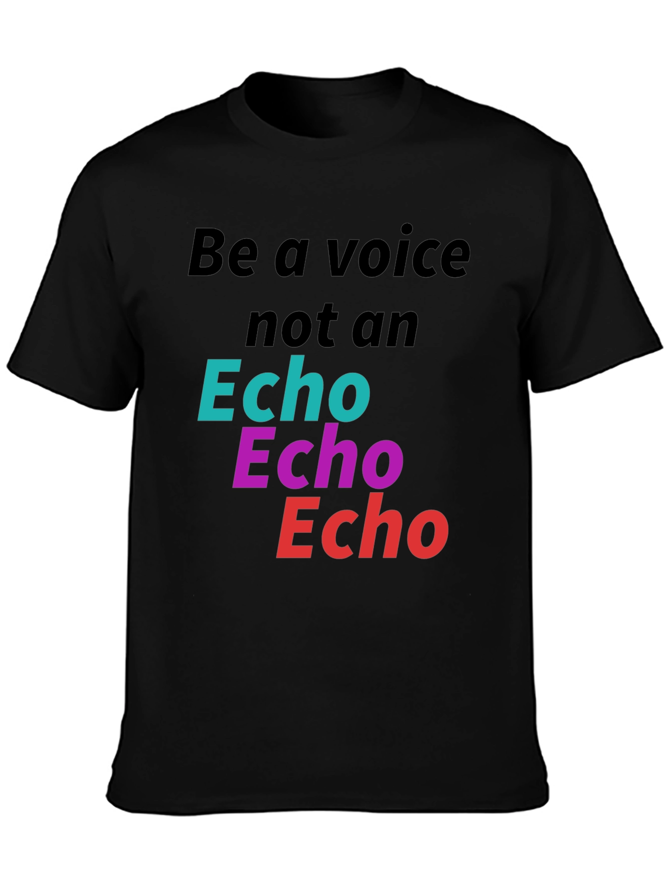 Black Be a Voice Tee - Bold Graphic Print Statement T-Shirt view 3