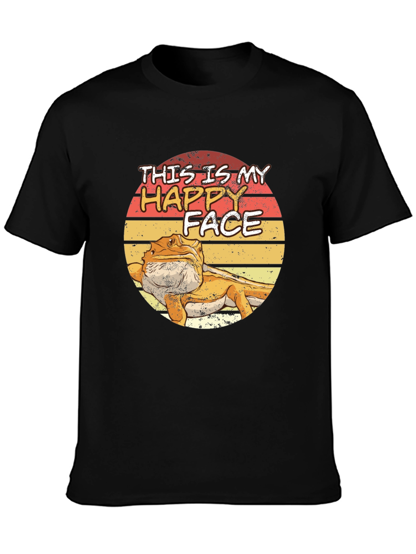Black Bearded Dragon Happy Face T-Shirt - Lizard Lover Tee view 3