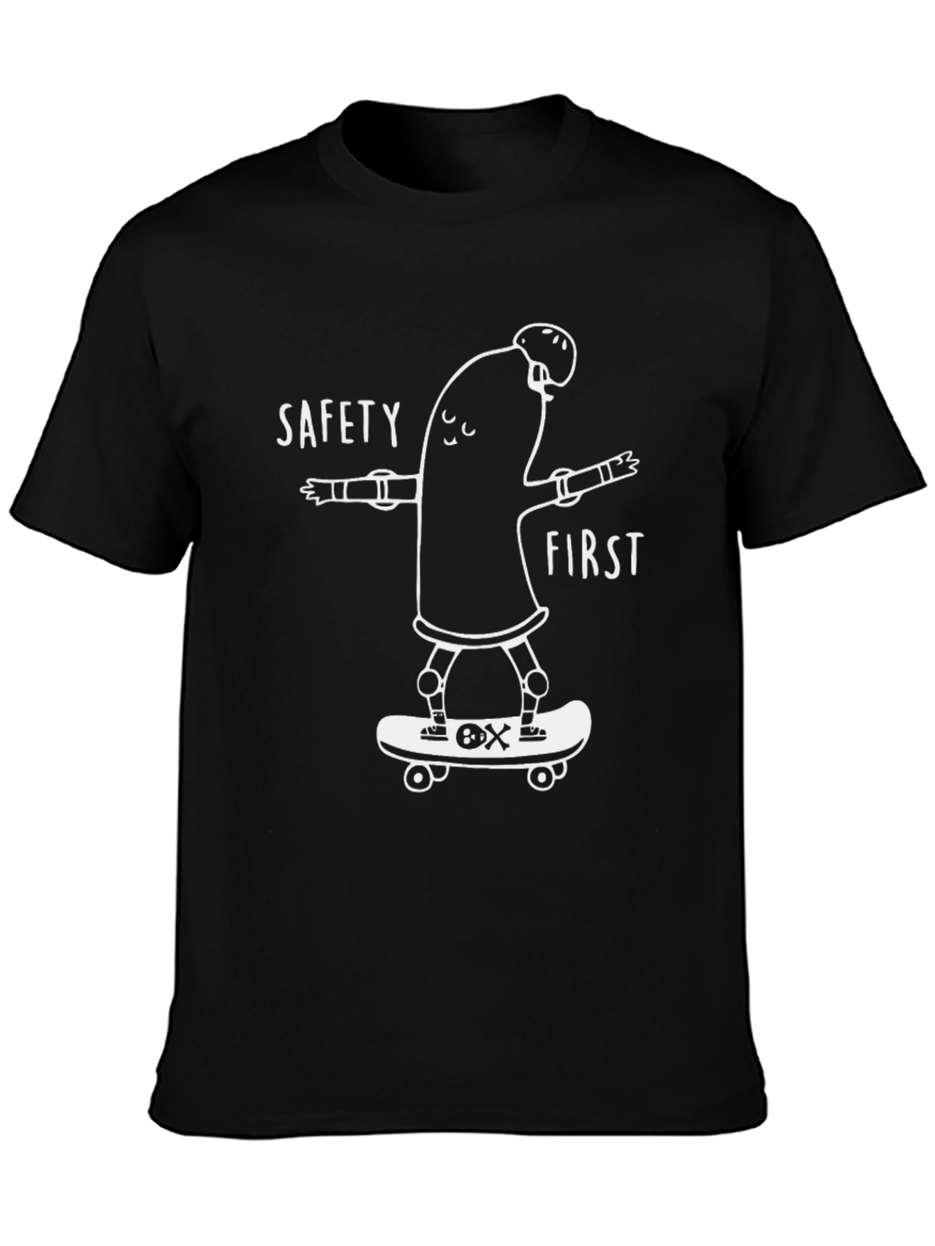 Black Safety First Skateboarder T-Shirt view 3