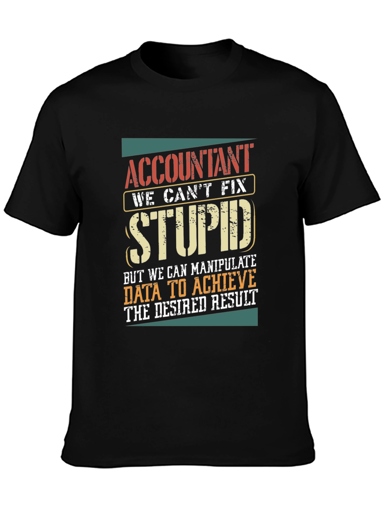 Black Accountant Humor Graphic T-Shirt view 3