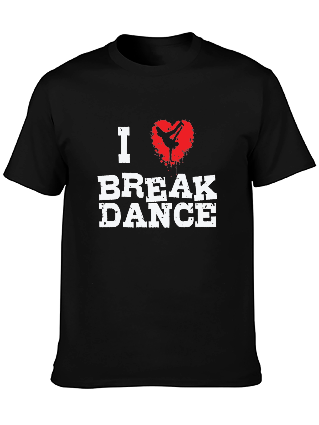 Black I Love Break Dance Graphic T-Shirt - Black view 3