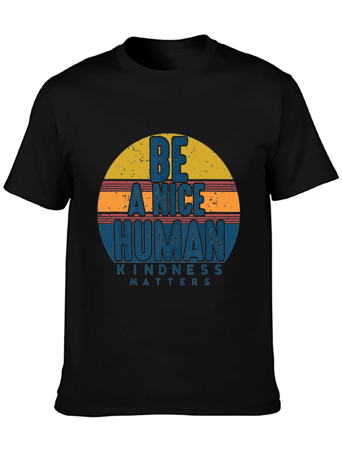 Black Be A Nice Human Kindness Matters Graphic Tee view 3