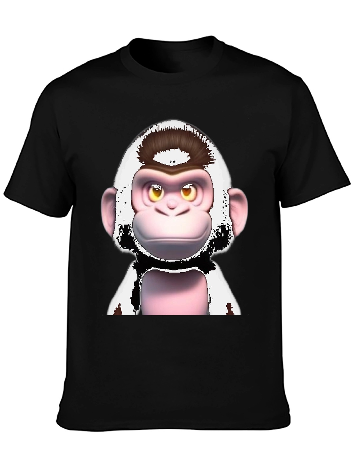 Black Funky Monkey Graphic T-Shirt - Black Cotton Tee view 3